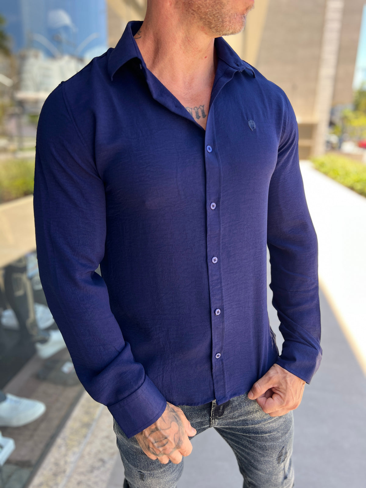 Camisa Autentic azul - foto 5 de 6