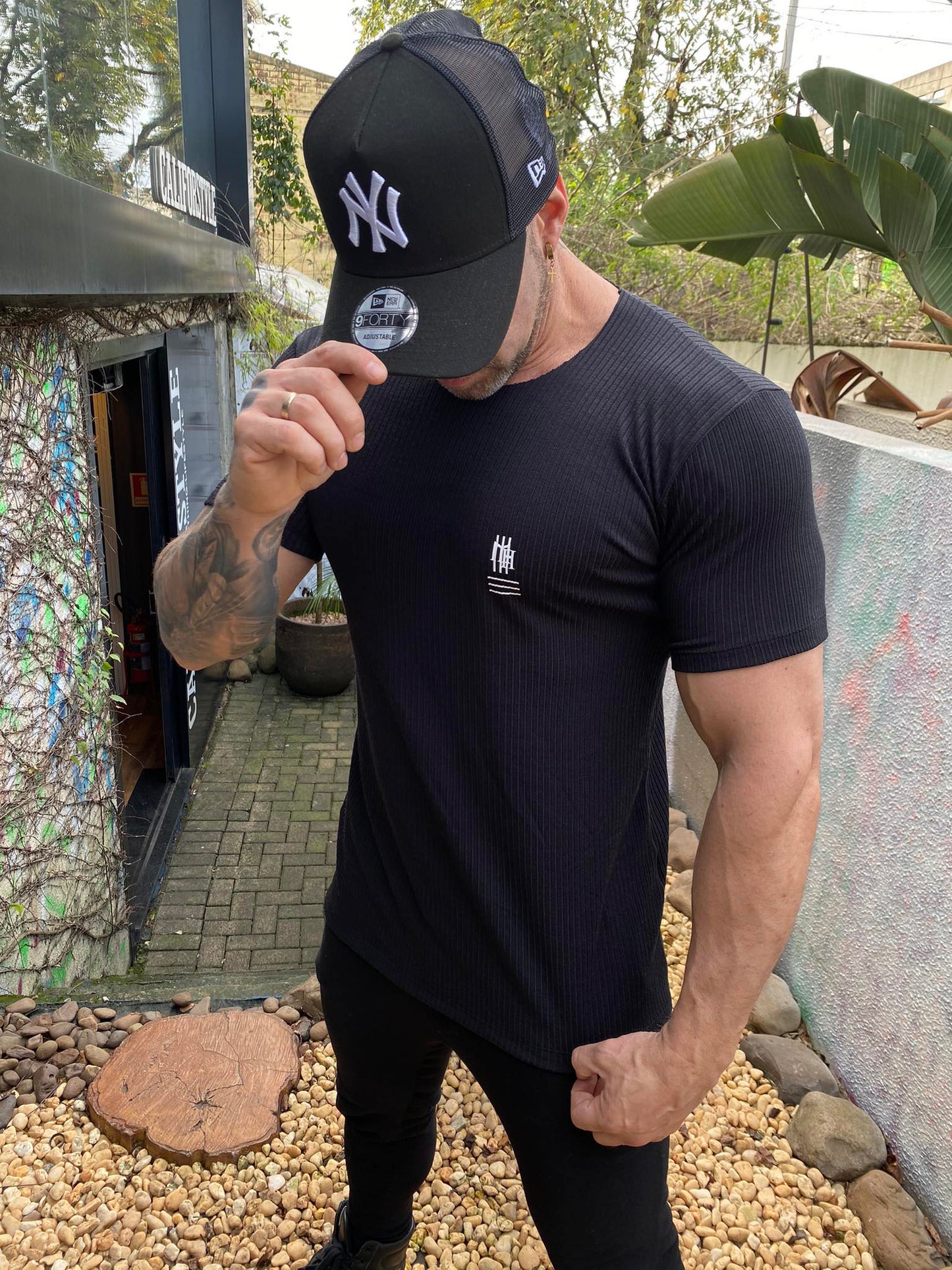 Camiseta Canelada Represent Black