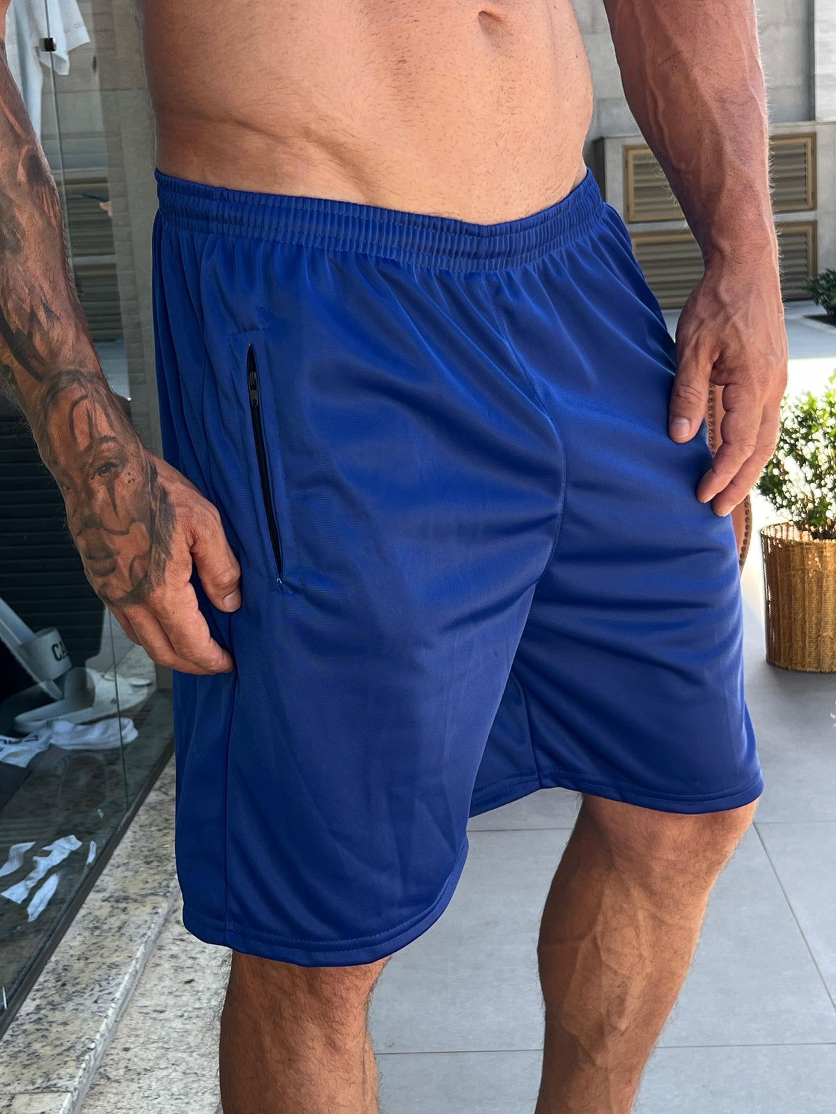 Shorts Ziper azul plissado - foto 5 de 12