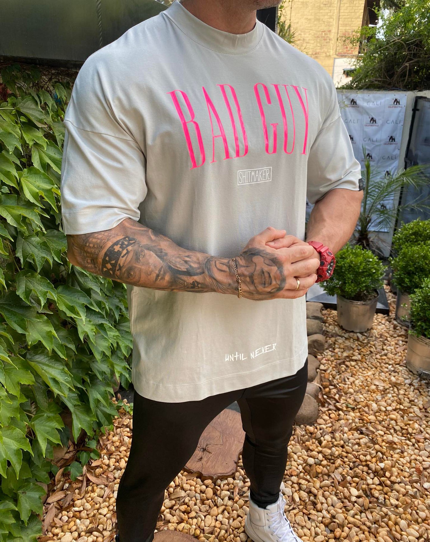 Camiseta Oversized Bad Grey