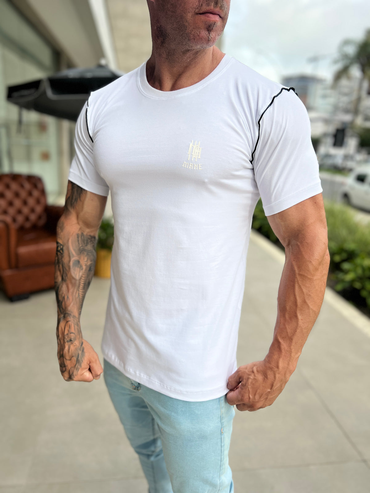 Camiseta Mahe branca slim - foto 5 de 7