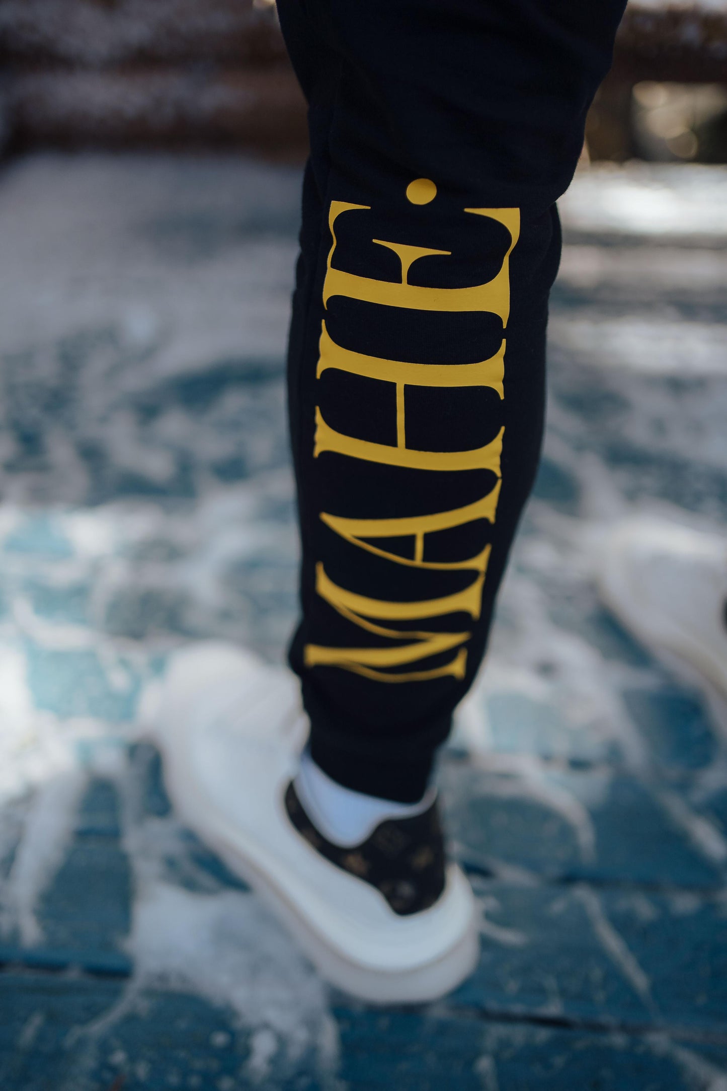 Calça Mahe Skinny Moletom Black Yellow