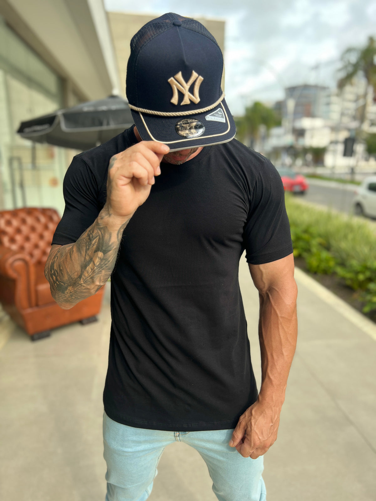 Camiseta Mahe Spray preta slim - foto 3 de 7