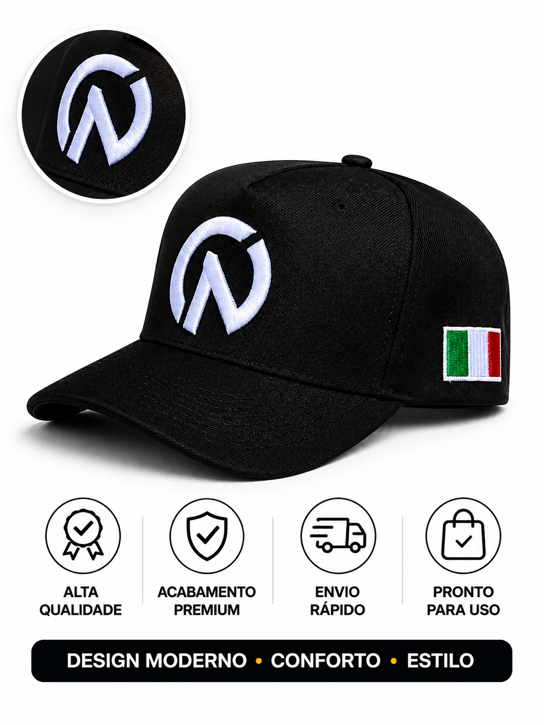 Boné Cosa Nostra Aba Curva Itália Black