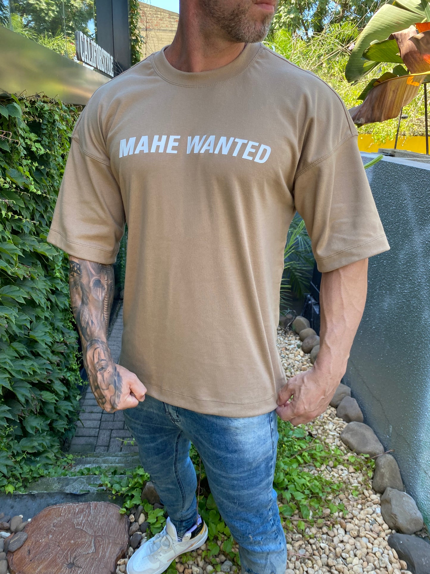 Camiseta Oversized Mahe Beige