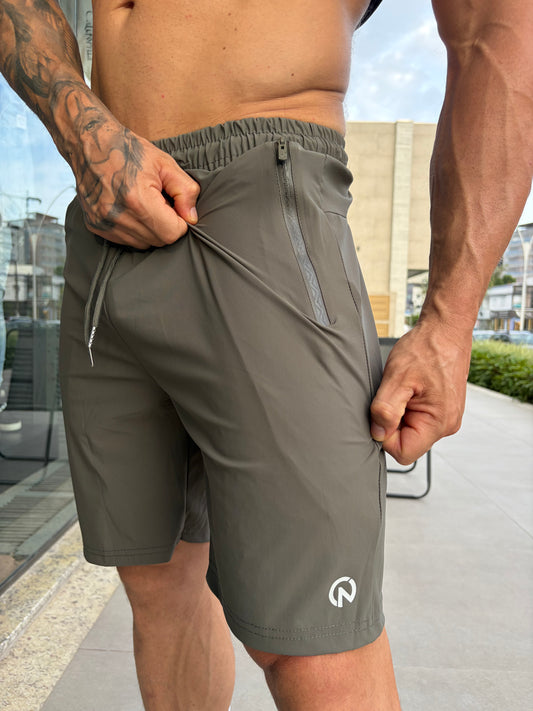 Shorts Ziper Verde