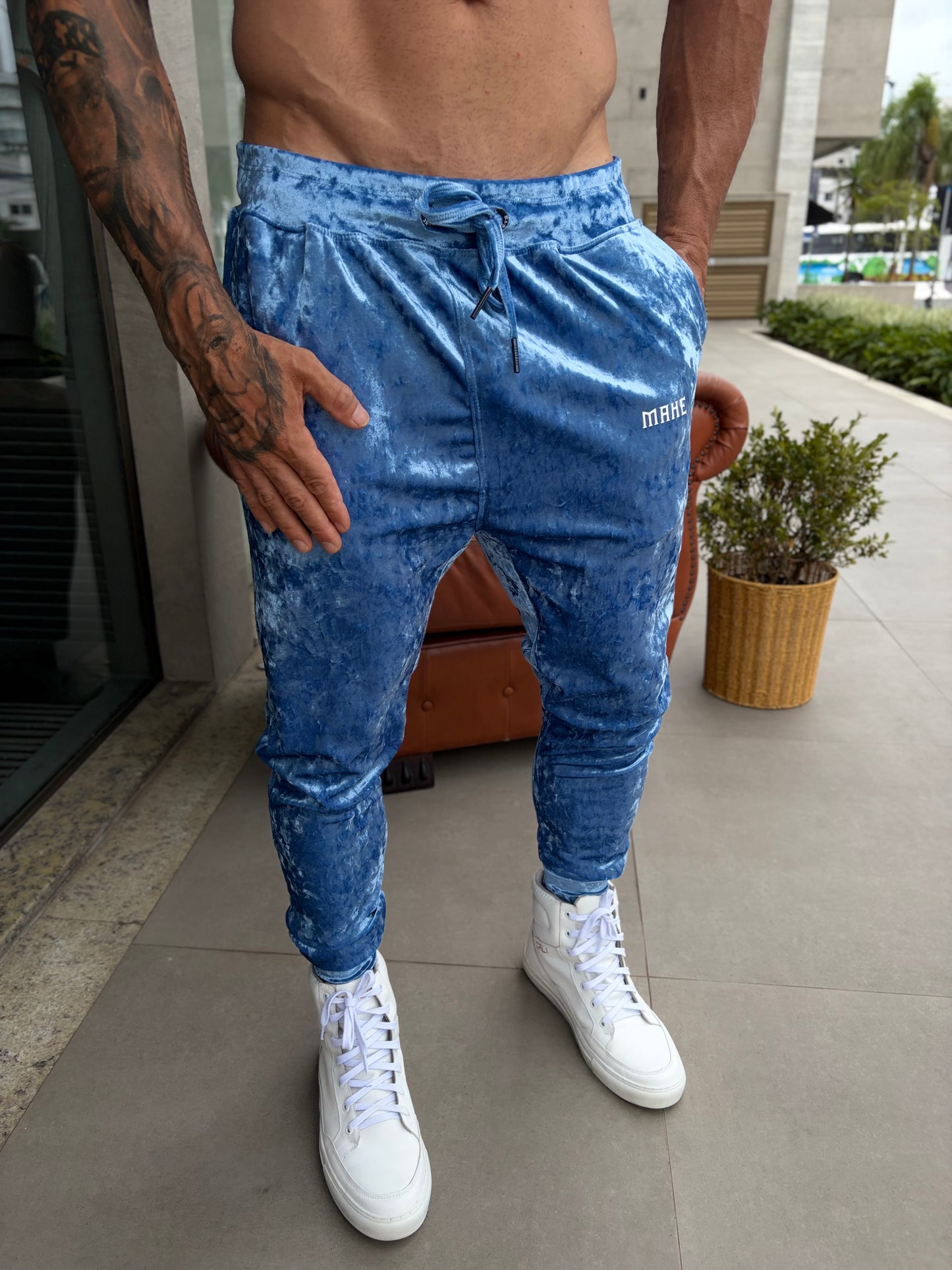 Calça Mahe Skinny Holografic Blue