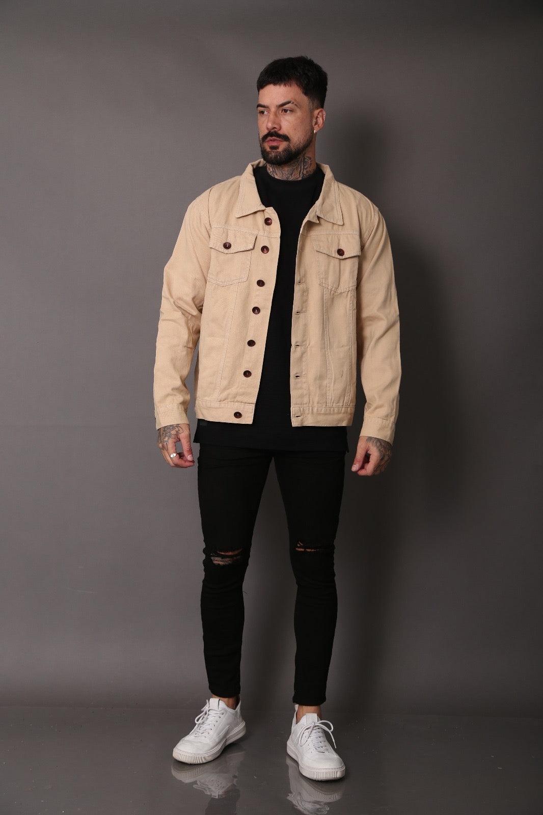 Jaqueta Jeans Bege