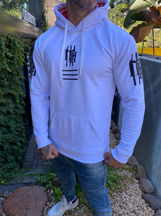 Moletom Canguru Mahe White Red