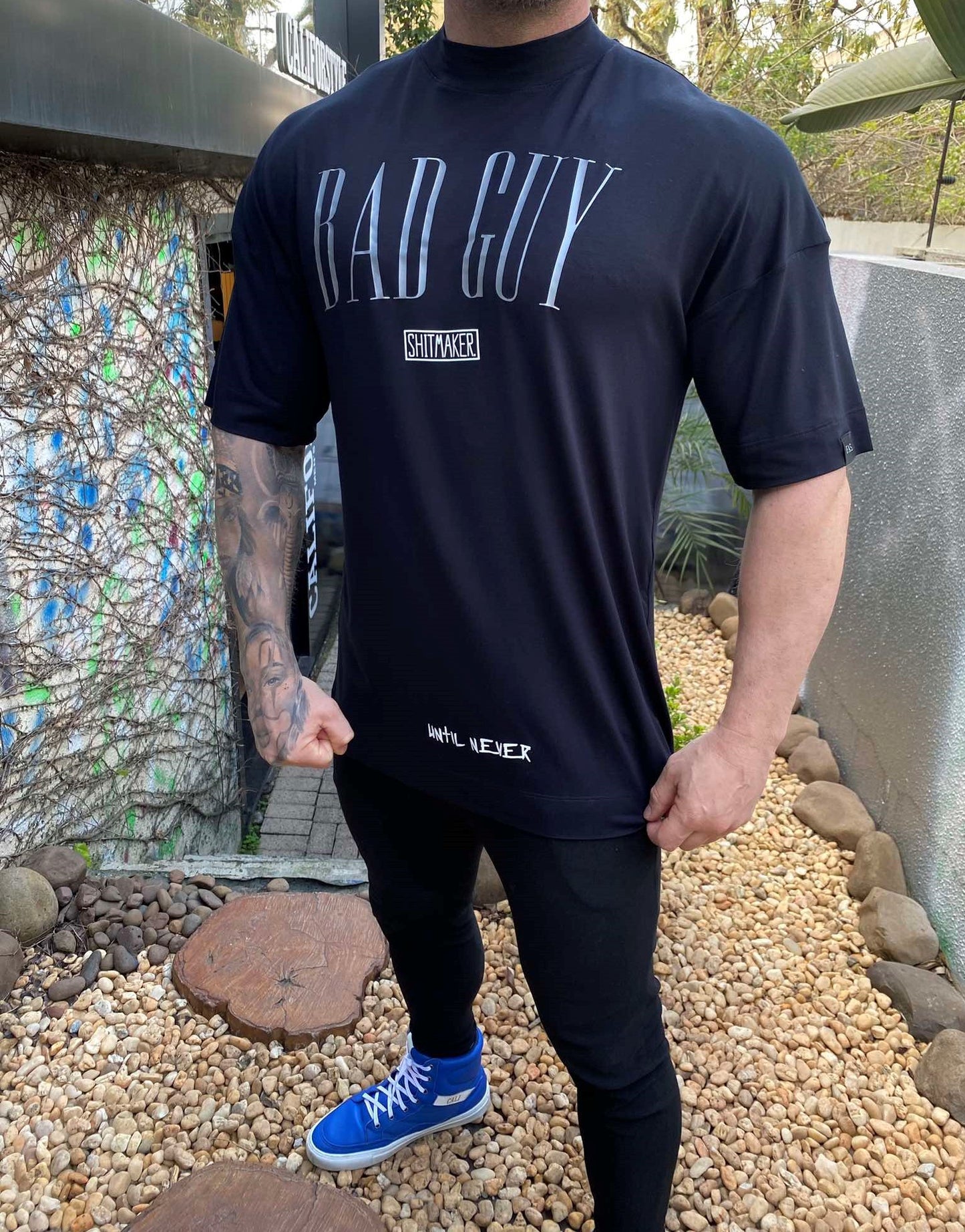 Camiseta Oversized Bad Guy Silver