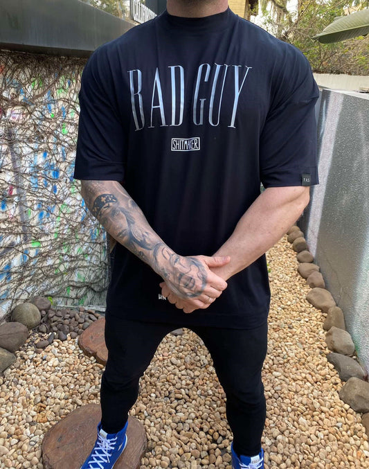 Camiseta Oversized Bad Guy Silver