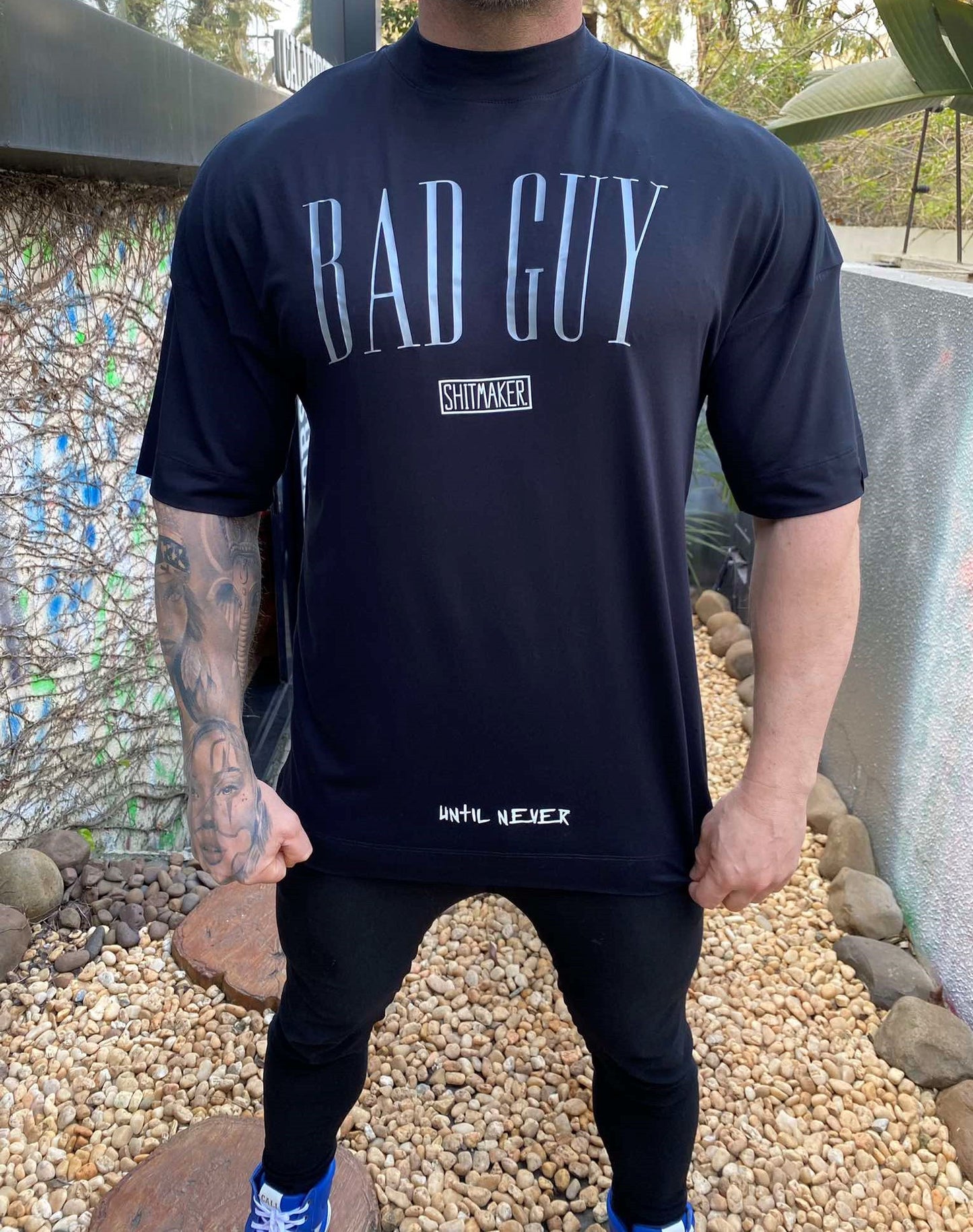 Camiseta Oversized Bad Guy Silver
