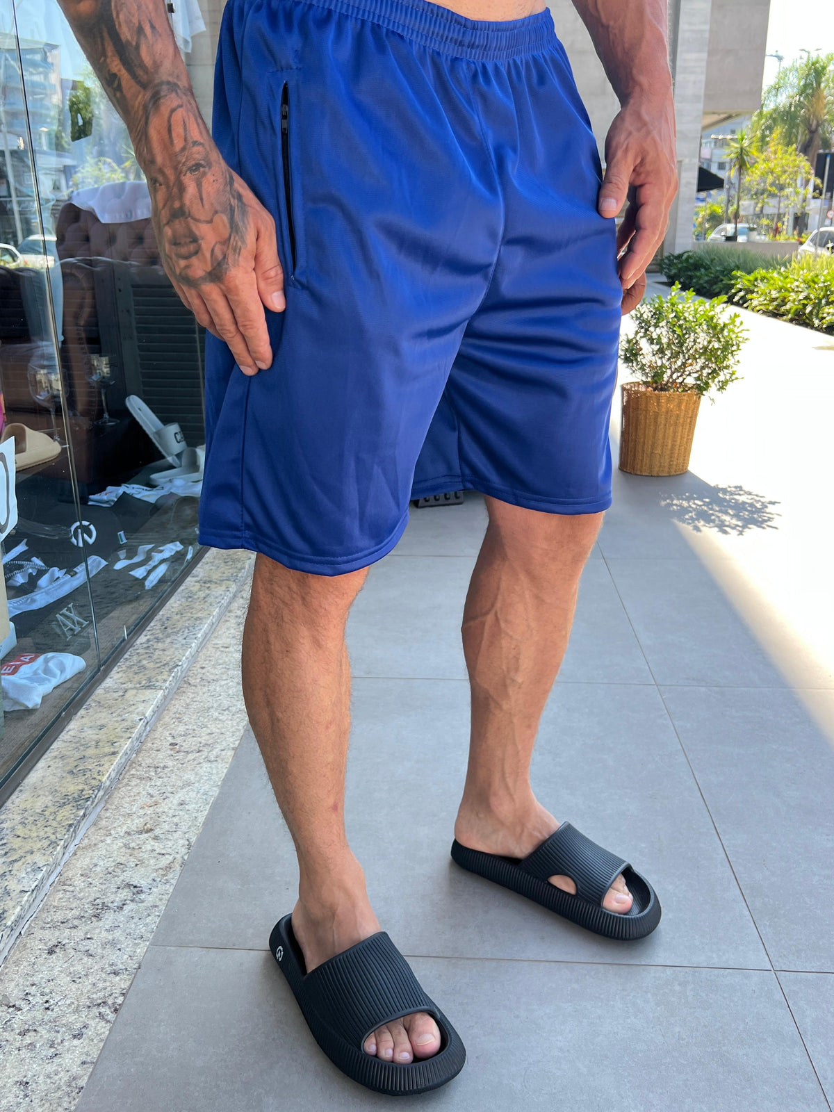 Shorts Ziper azul plissado - foto 6 de 12