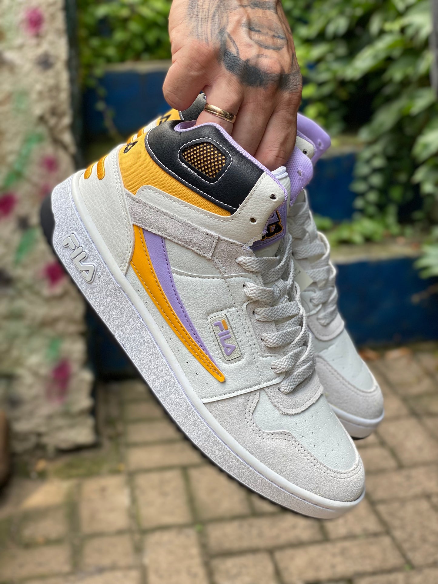 Tênis Fila Botinha White Yellow Purple