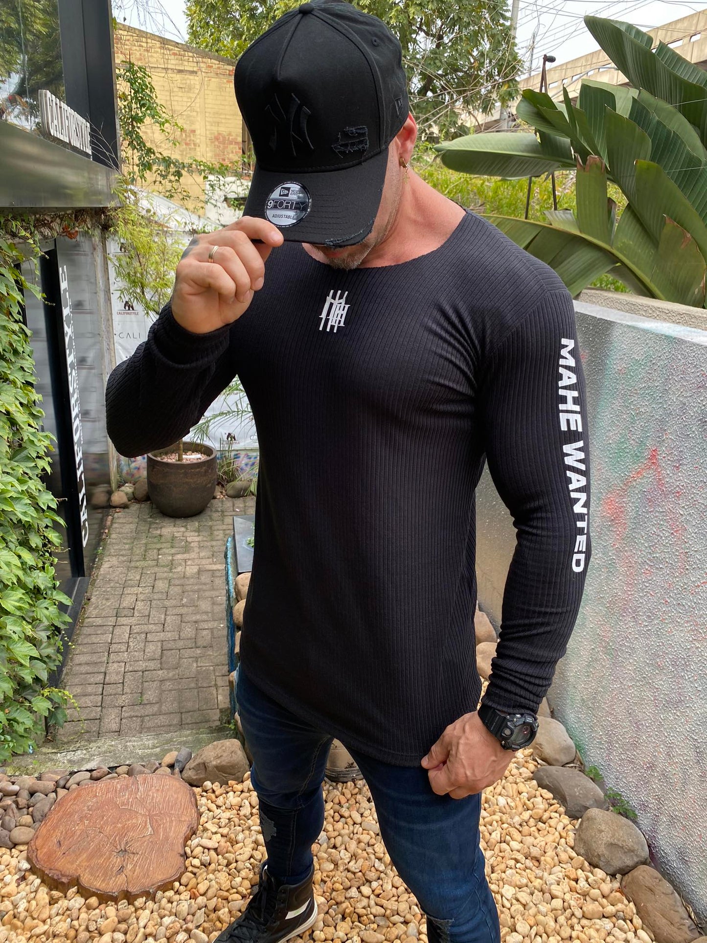 Camiseta Canelada Fall Black