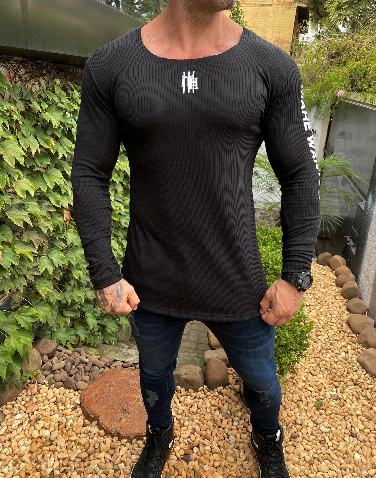 Camiseta Canelada Fall Black