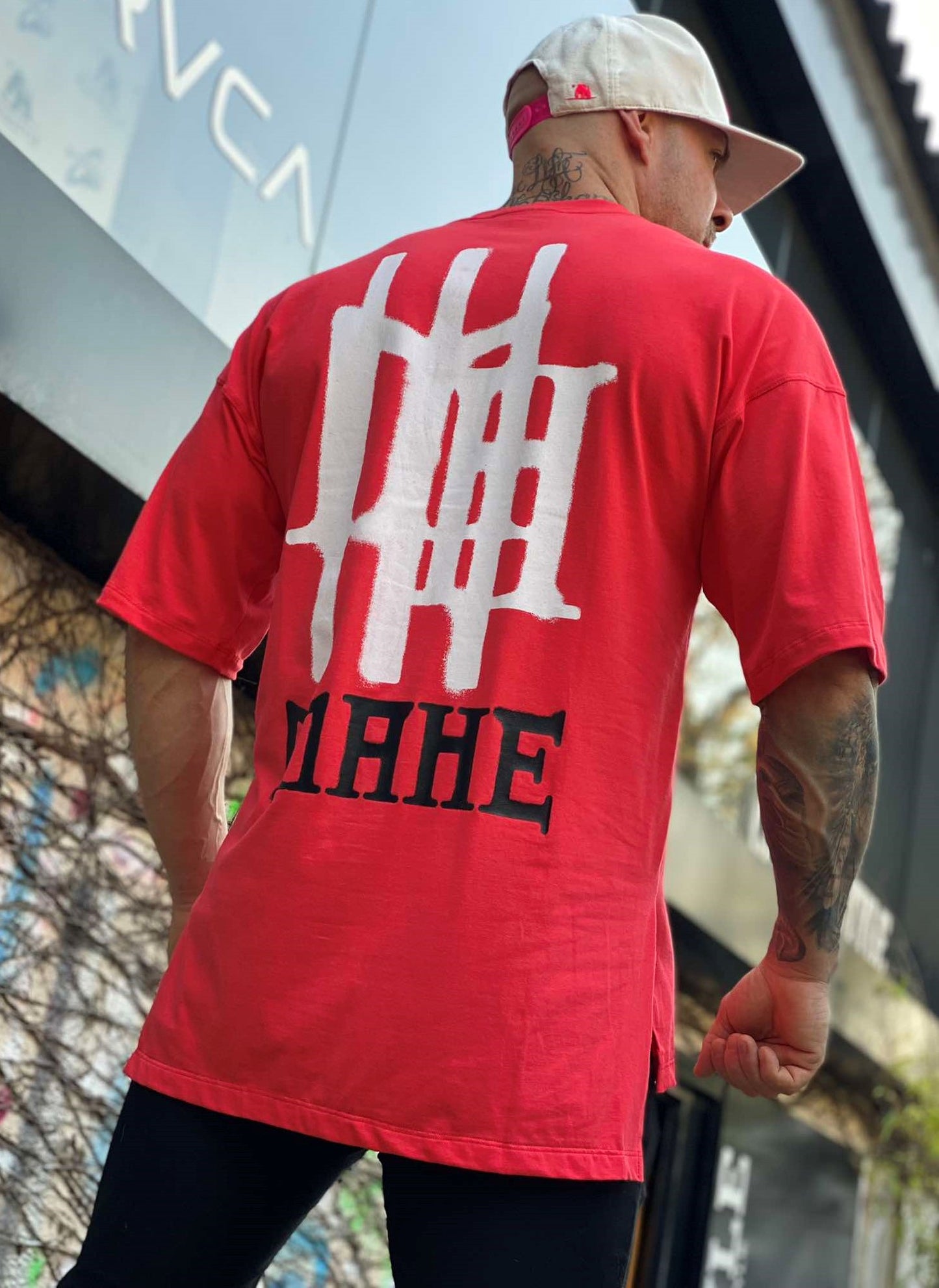 Camiseta Mahe Oversized Red Spray