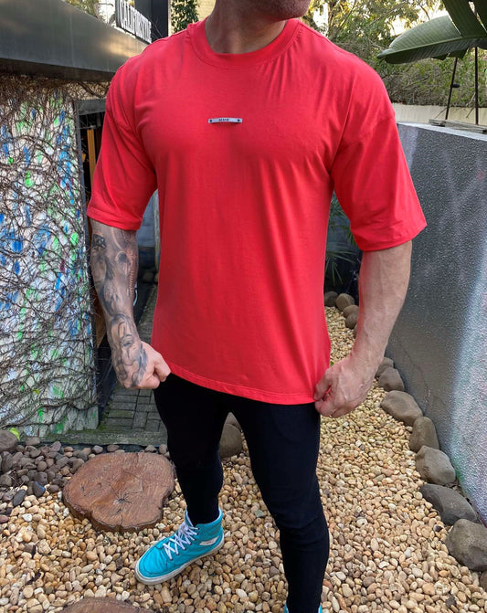 Camiseta Mahe Oversized Red Spray
