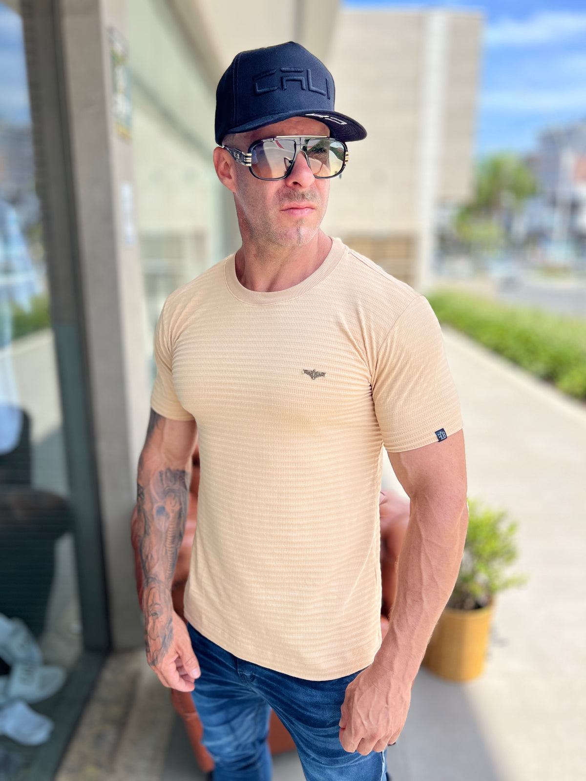 Camiseta slim Le Portier tricot cocada - foto 4 de 5
