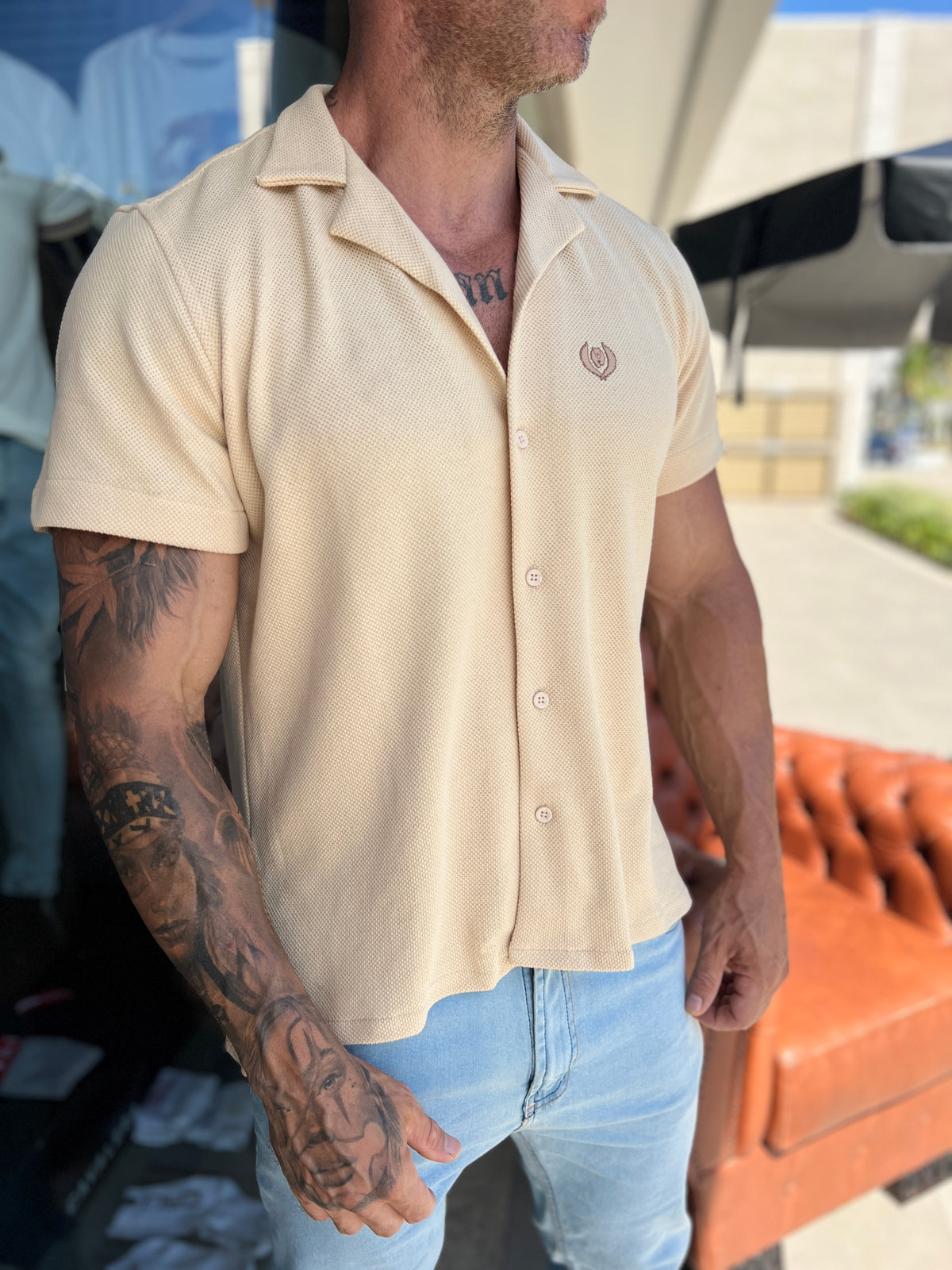 Camisa Ibiza Coconut bege claro