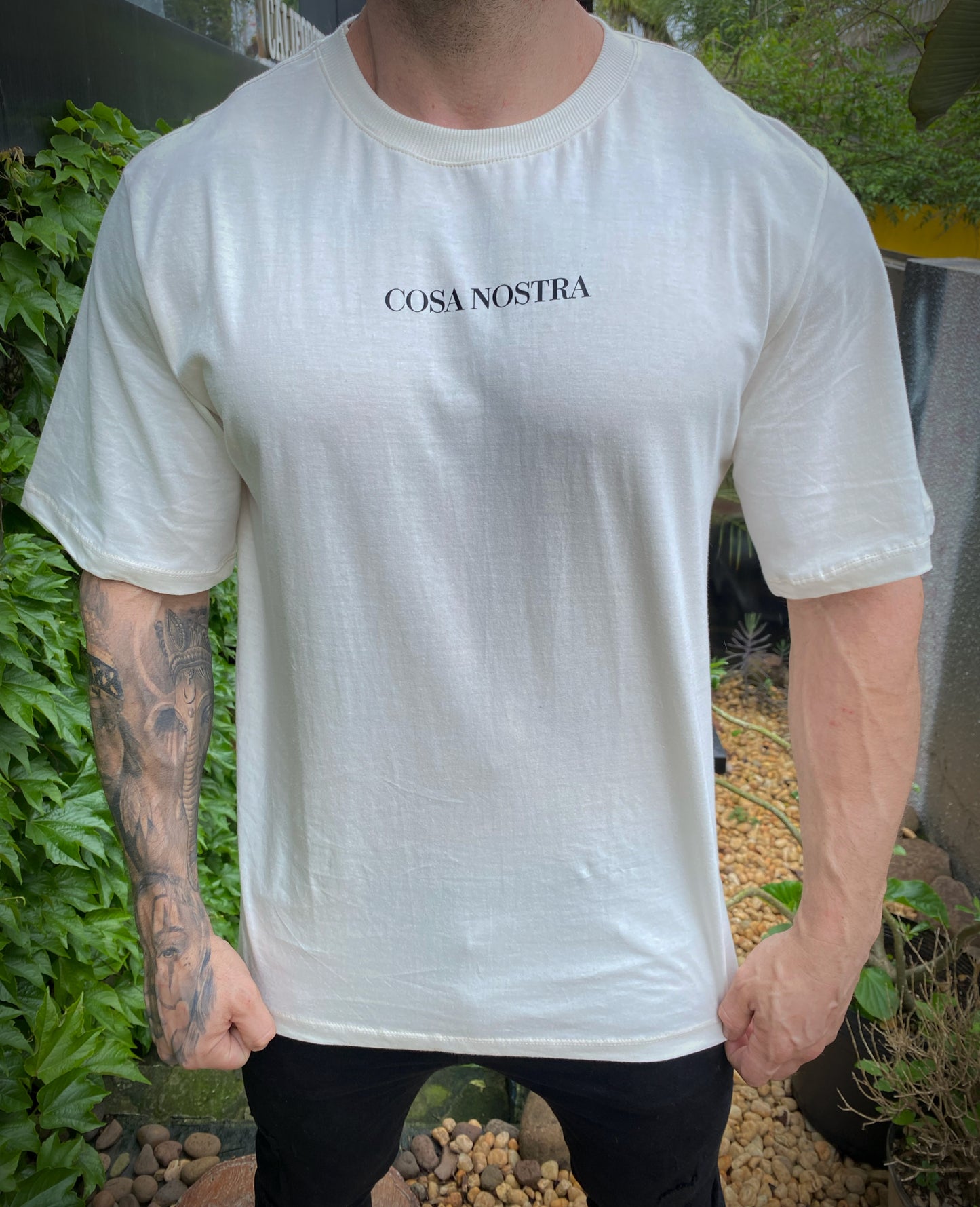 Camiseta Oversized Cosa Nostra Off white