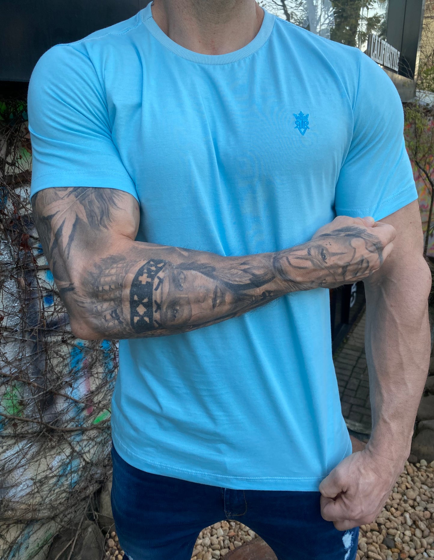 Camiseta Algodão Celeste