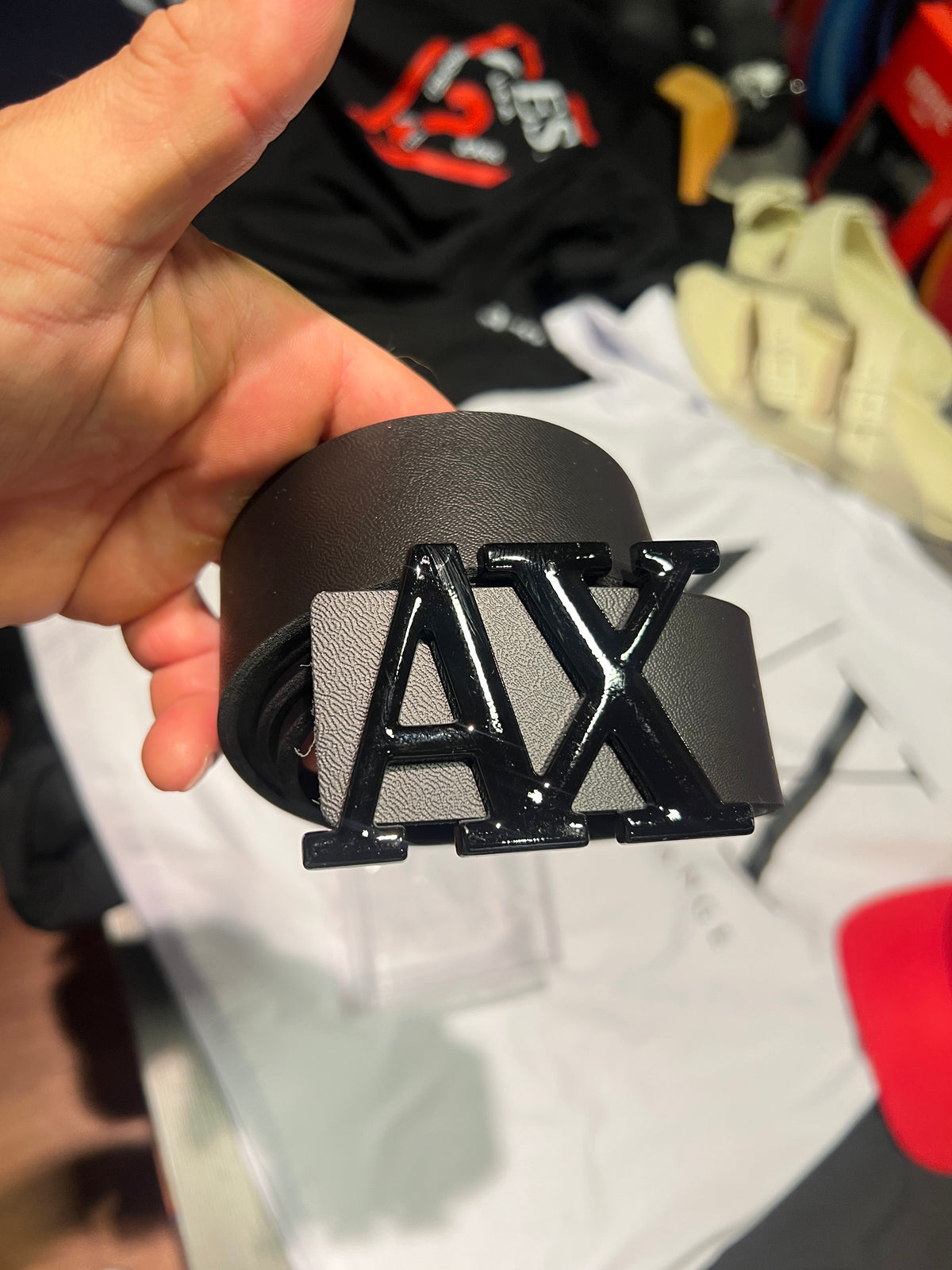 Cinto em couro AX preto