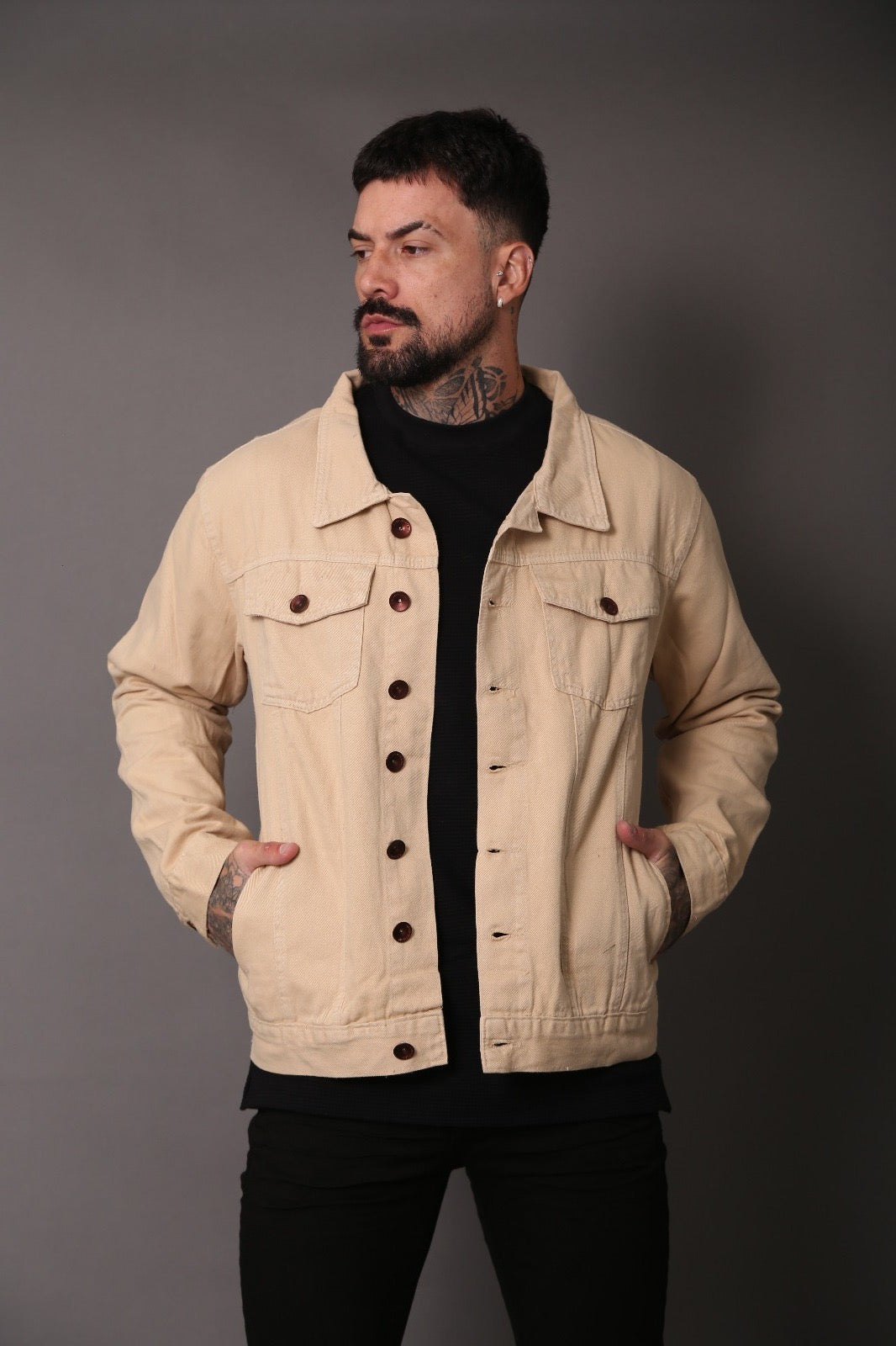Jaqueta Jeans Bege