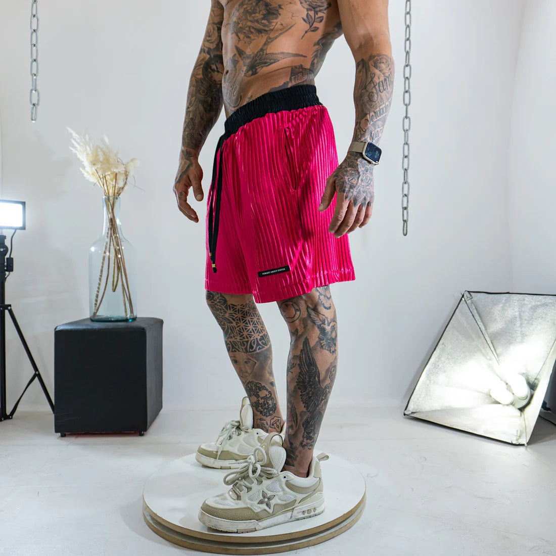 Shorts Dem rosa plissado - foto 2 de 8