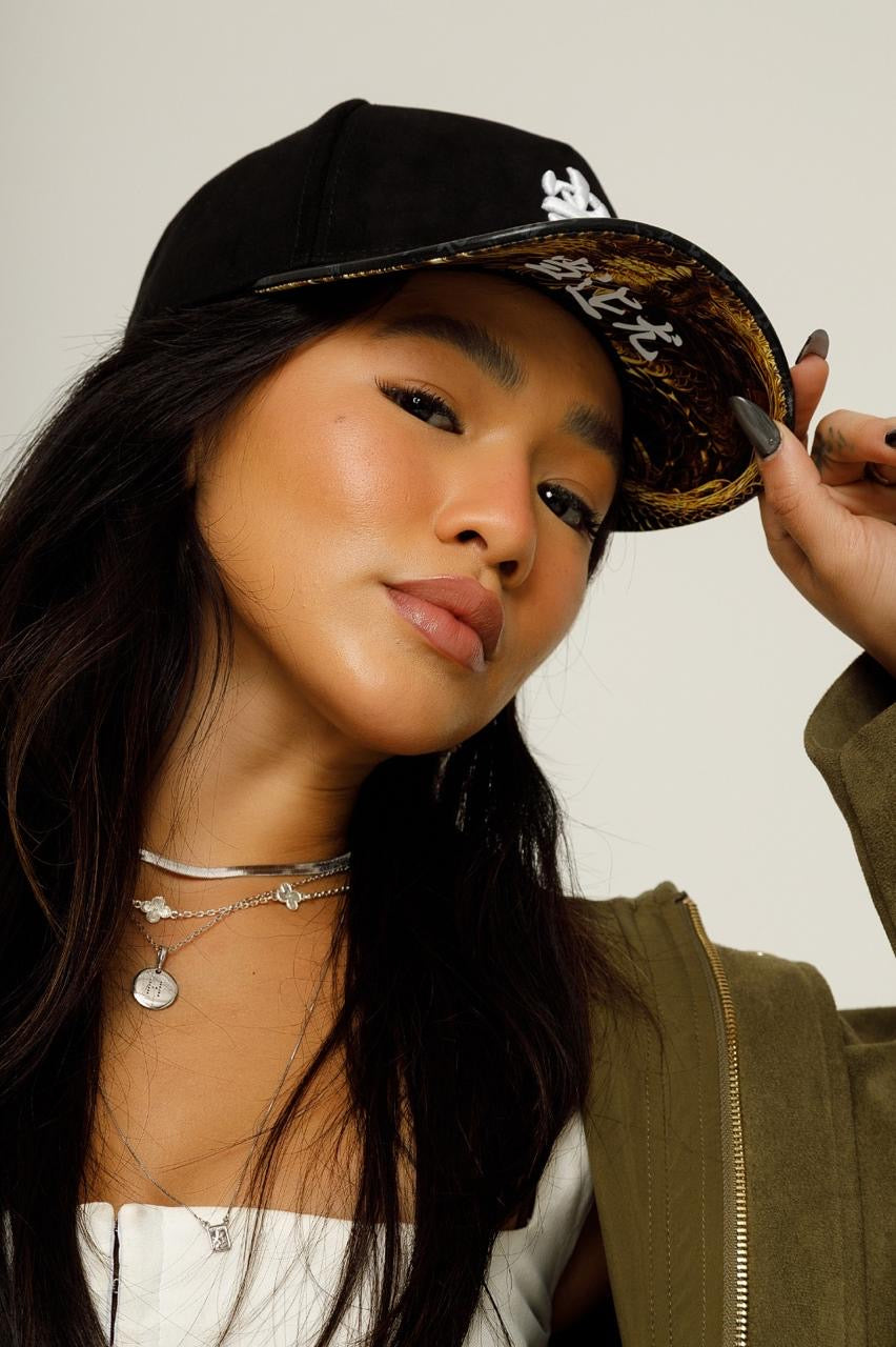 Boné Snapback Suede Preto Dang Logo