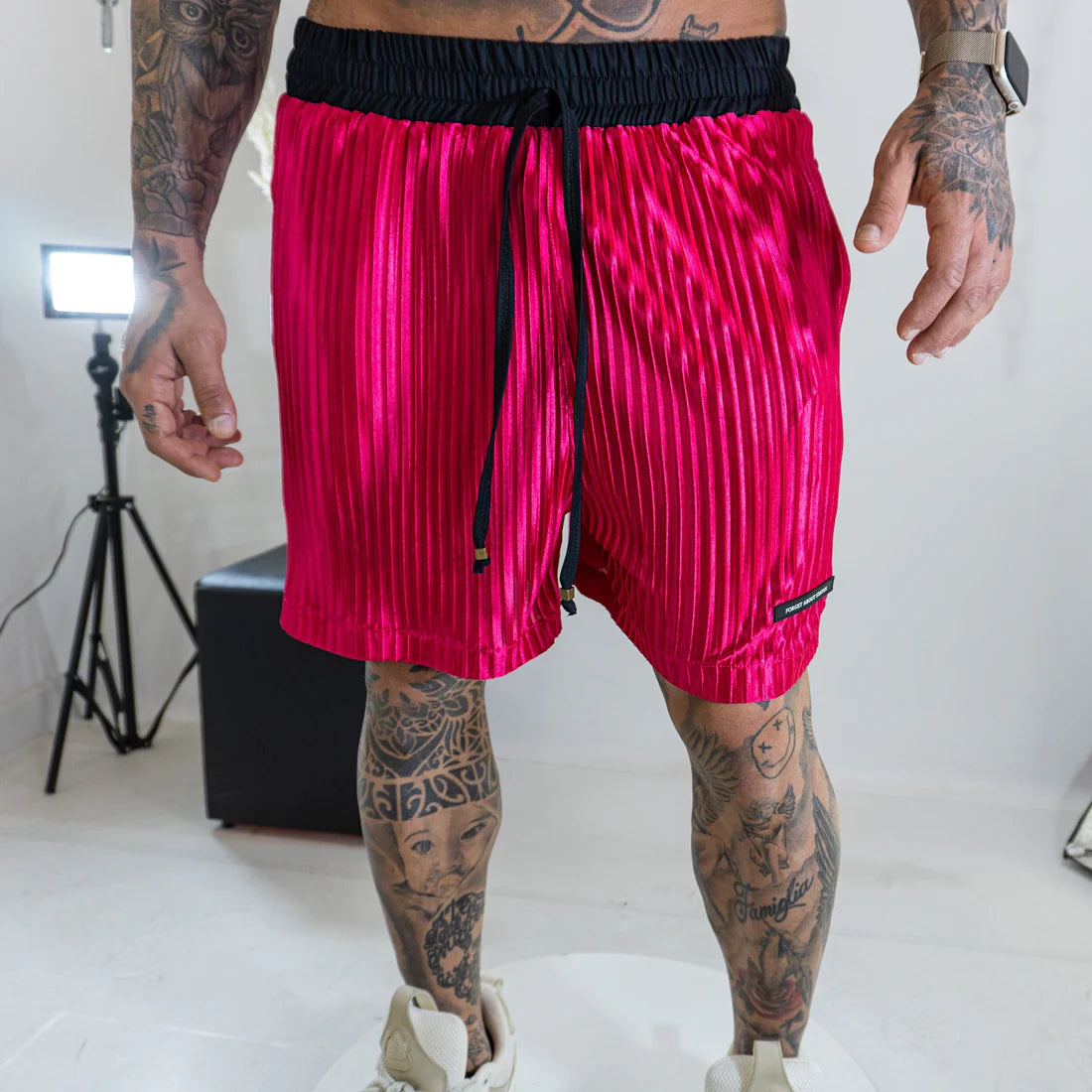 Shorts Dem rosa plissado - foto 3 de 8