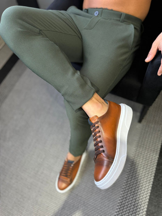 Calça Alfaiataria Texturizada Militar