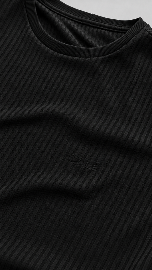 Camiseta Canelada Cali Black Minimalist