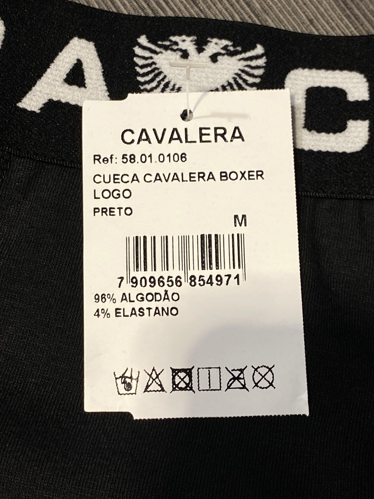 Cueca Cavalera Boxer Preto Logo