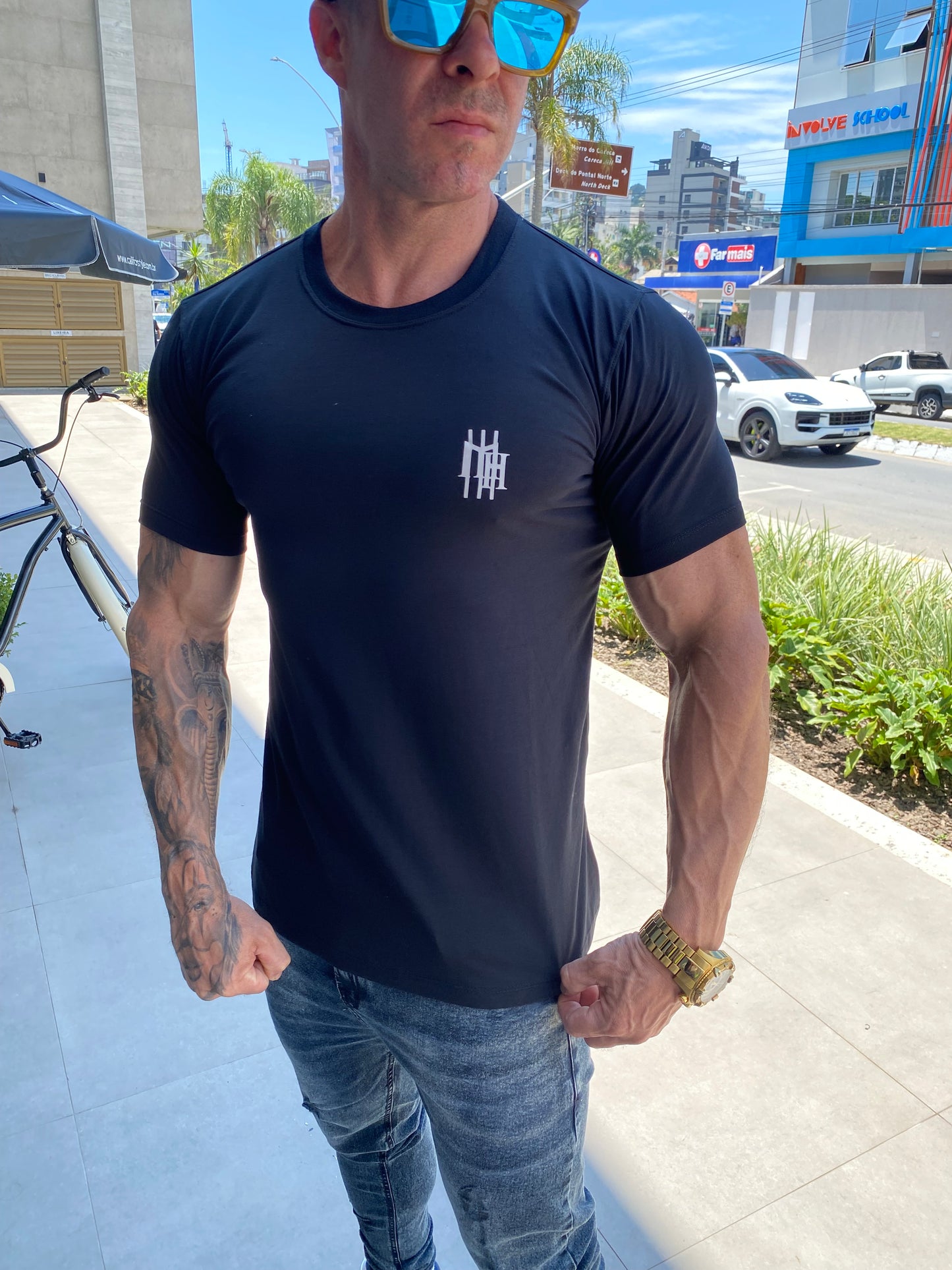 Camiseta Mahe Black Silver Refletiva