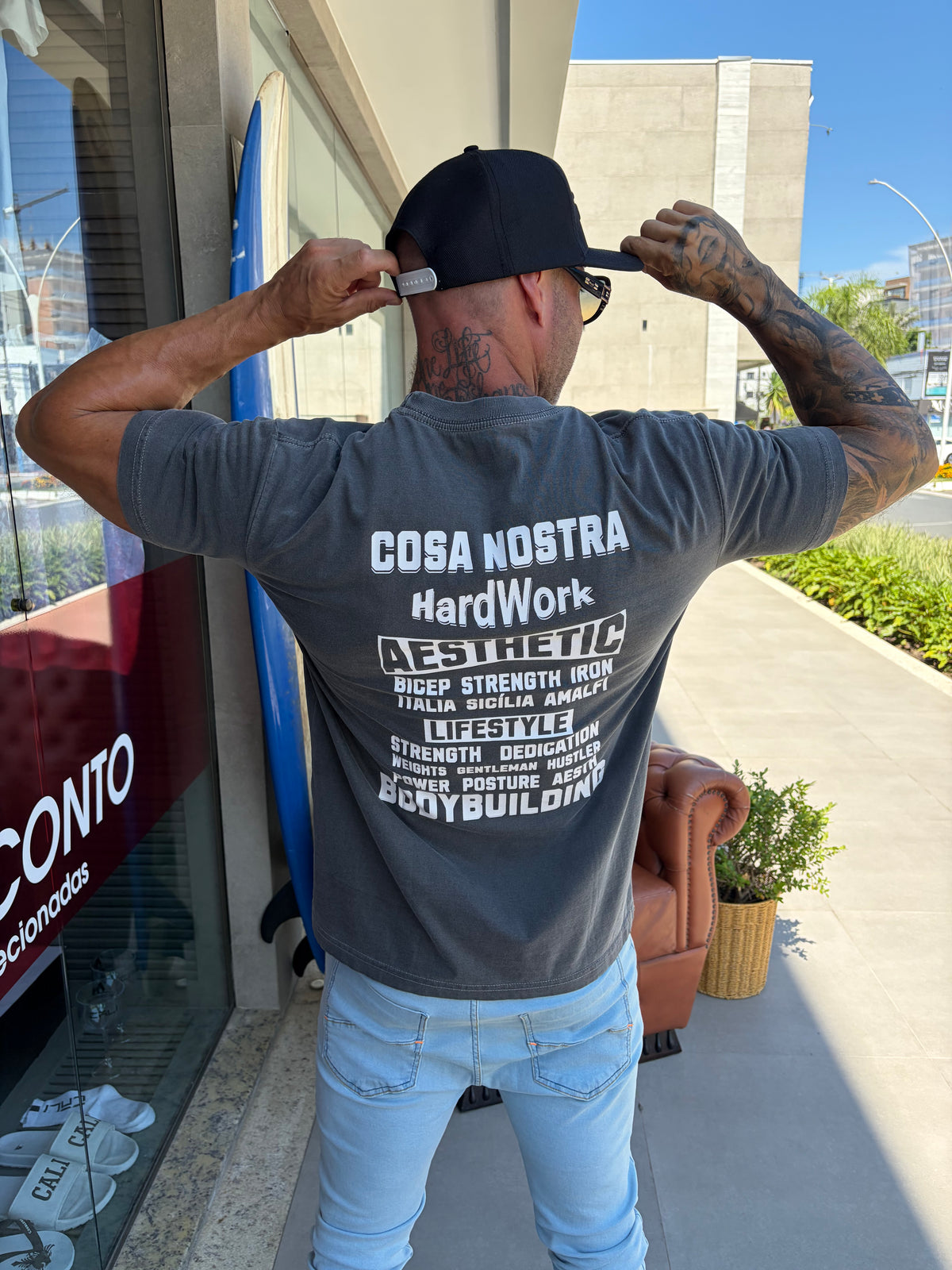 Camiseta Cosa Nostra cinza