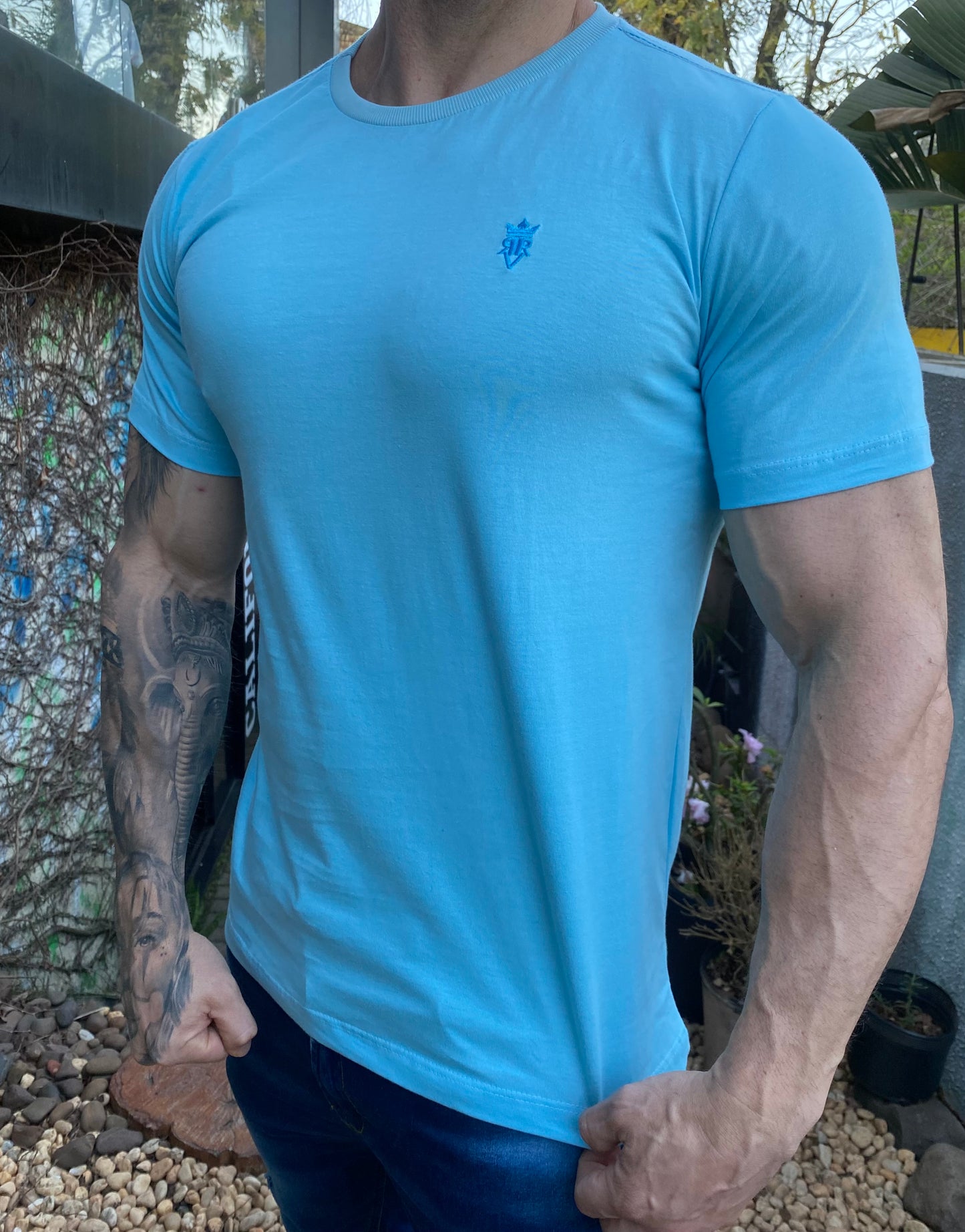 Camiseta Algodão Celeste