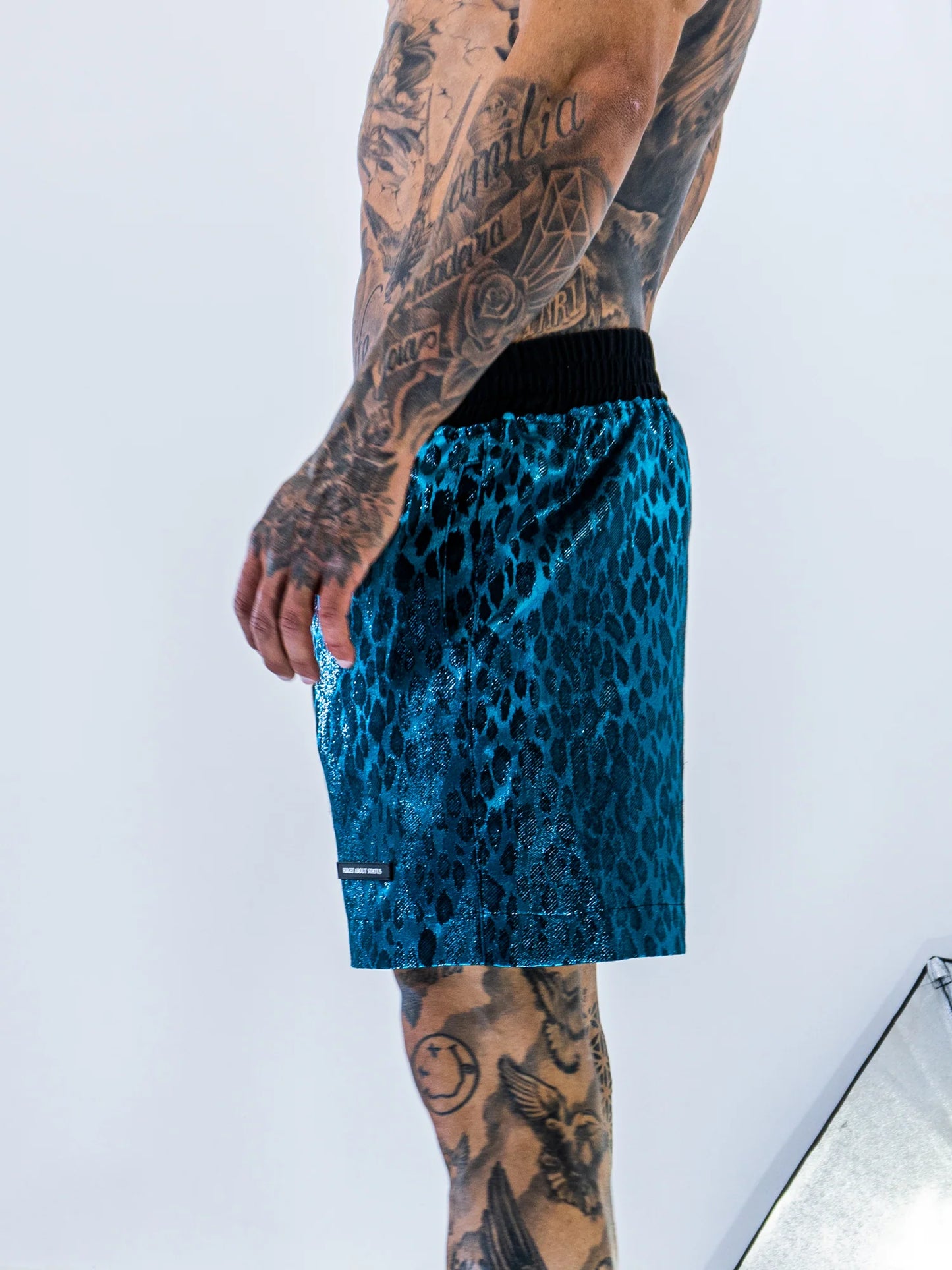 Shorts Leopard - Electric Blue