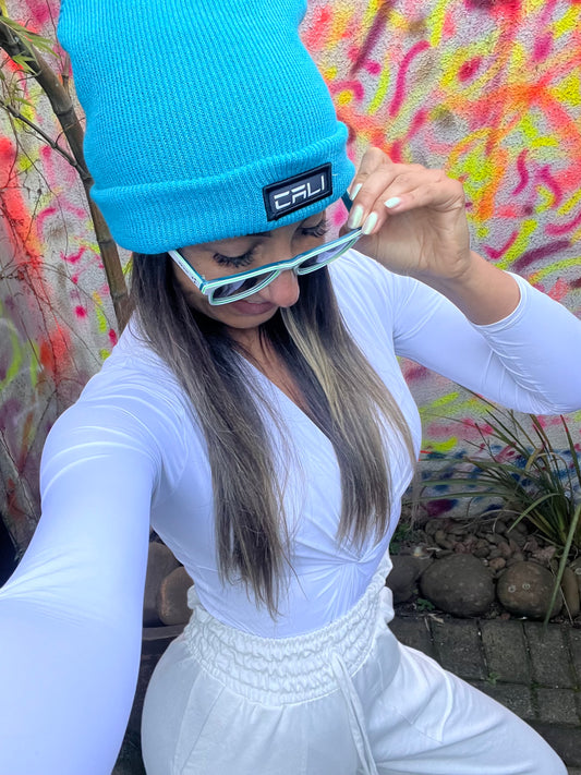 Gorro Canelado com Dobra Cali Blue