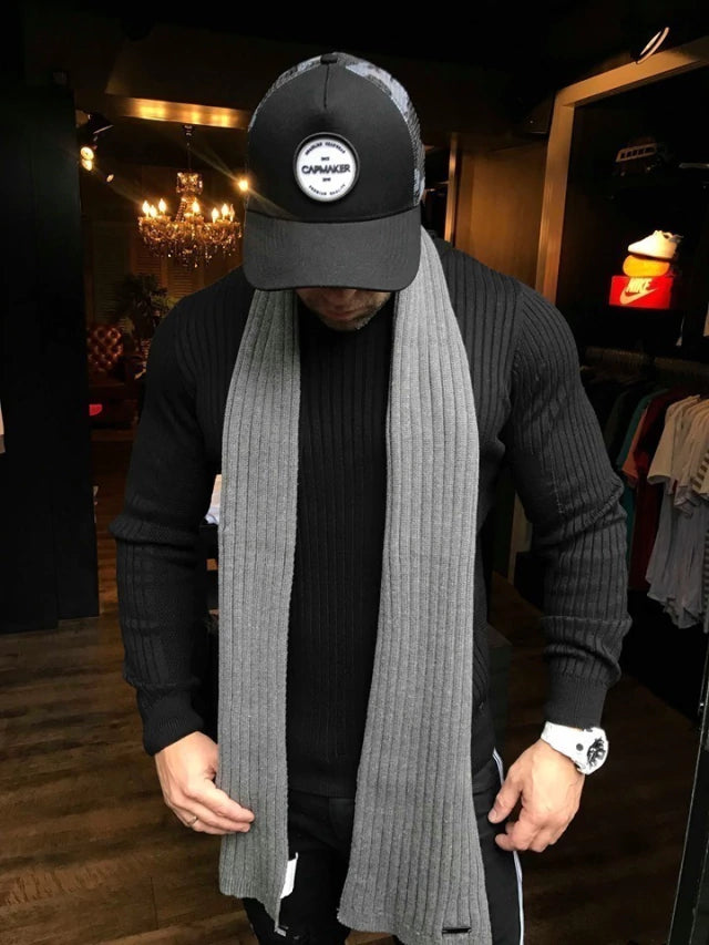 Cachecol Enzo Milano tricot cinza
