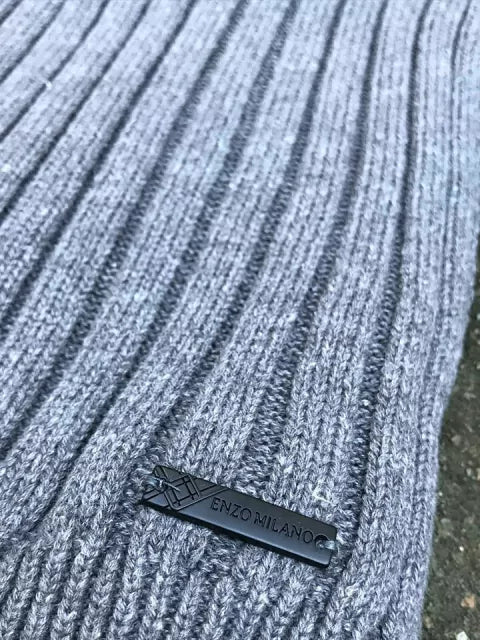 Enzo Milano Tricot Gray Scarf