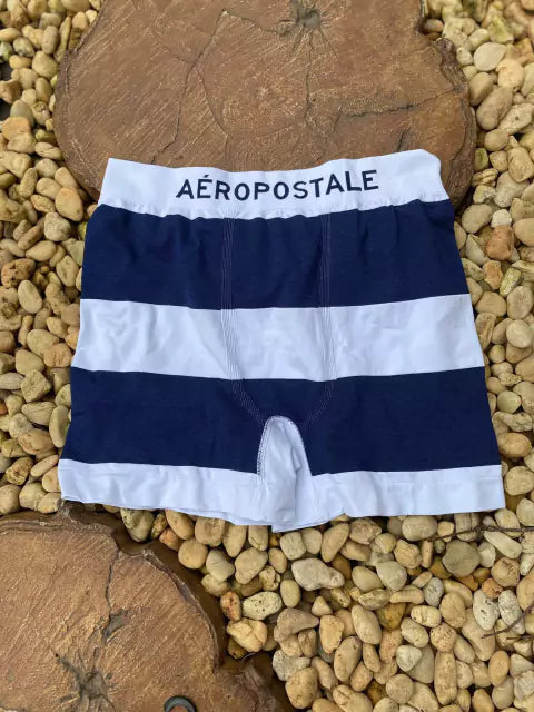 Cueca boxer Aéropostale listrada azul marinho e branca - foto 3 de 6
