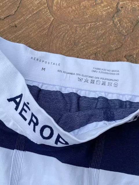 Cueca boxer Aéropostale listrada azul marinho e branca - foto 4 de 6