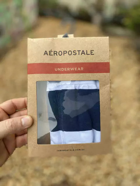 Cueca boxer Aéropostale listrada azul marinho e branca - foto 5 de 6