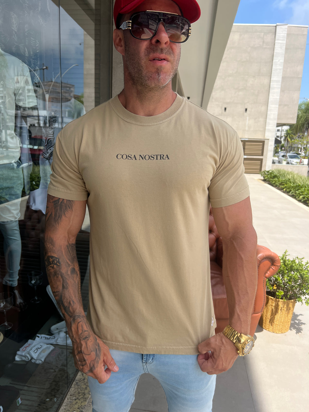 Camiseta Cosa Nostra bege - foto 2 de 3