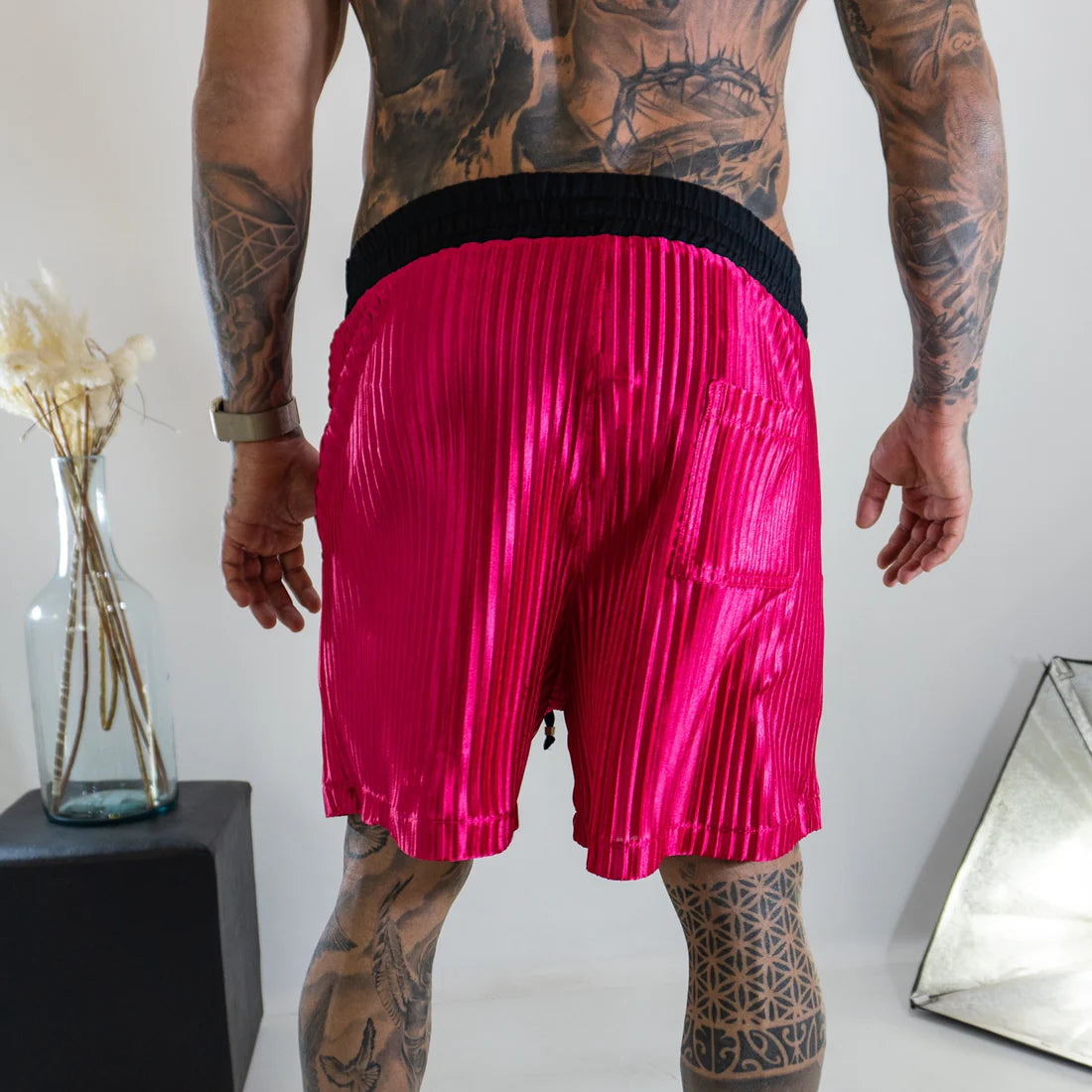 Shorts Dem rosa plissado - foto 6 de 8