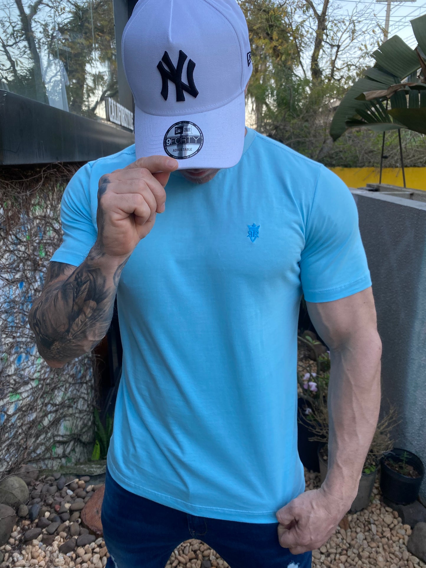 Camiseta Algodão Celeste