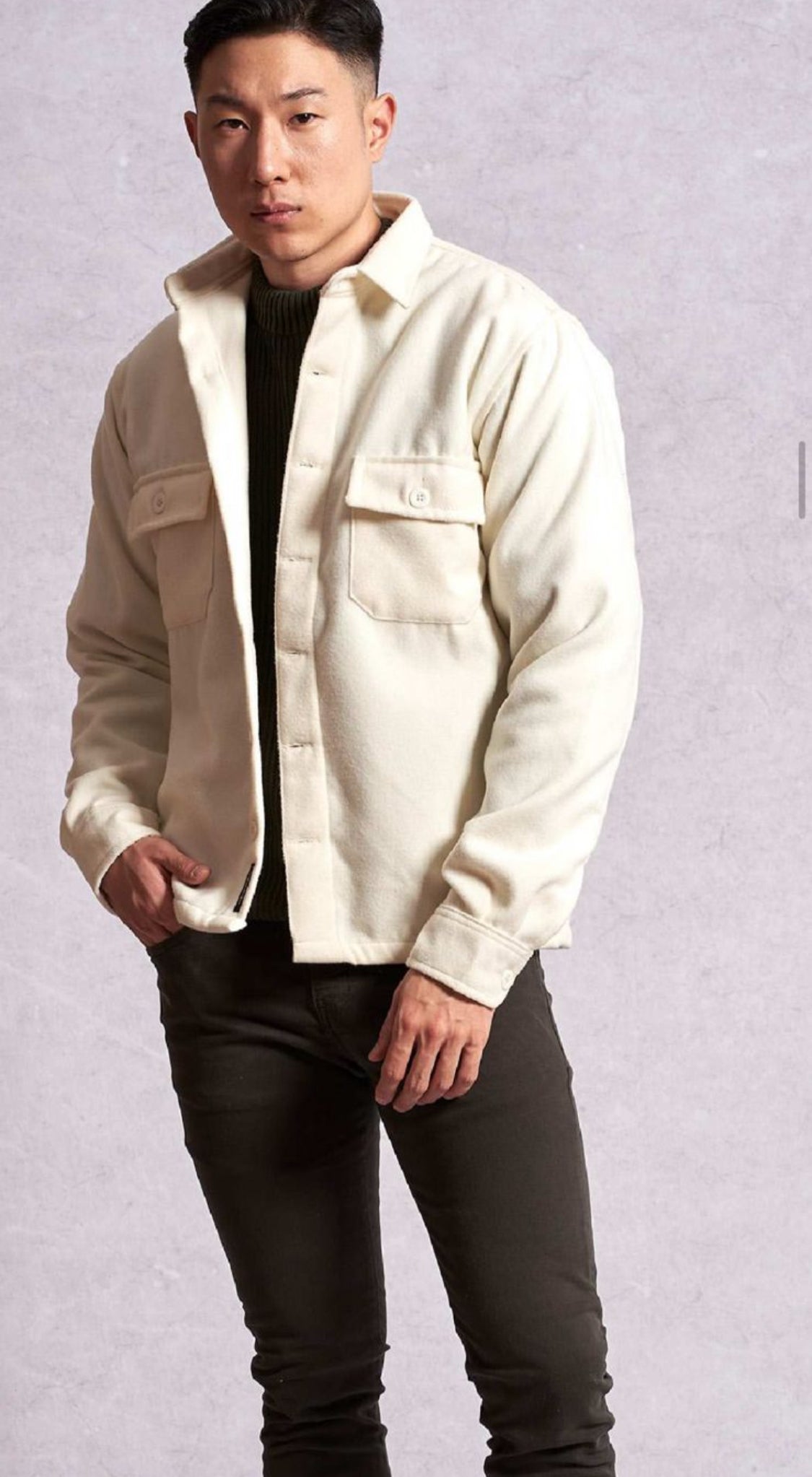Casaco Lã Batida Off White