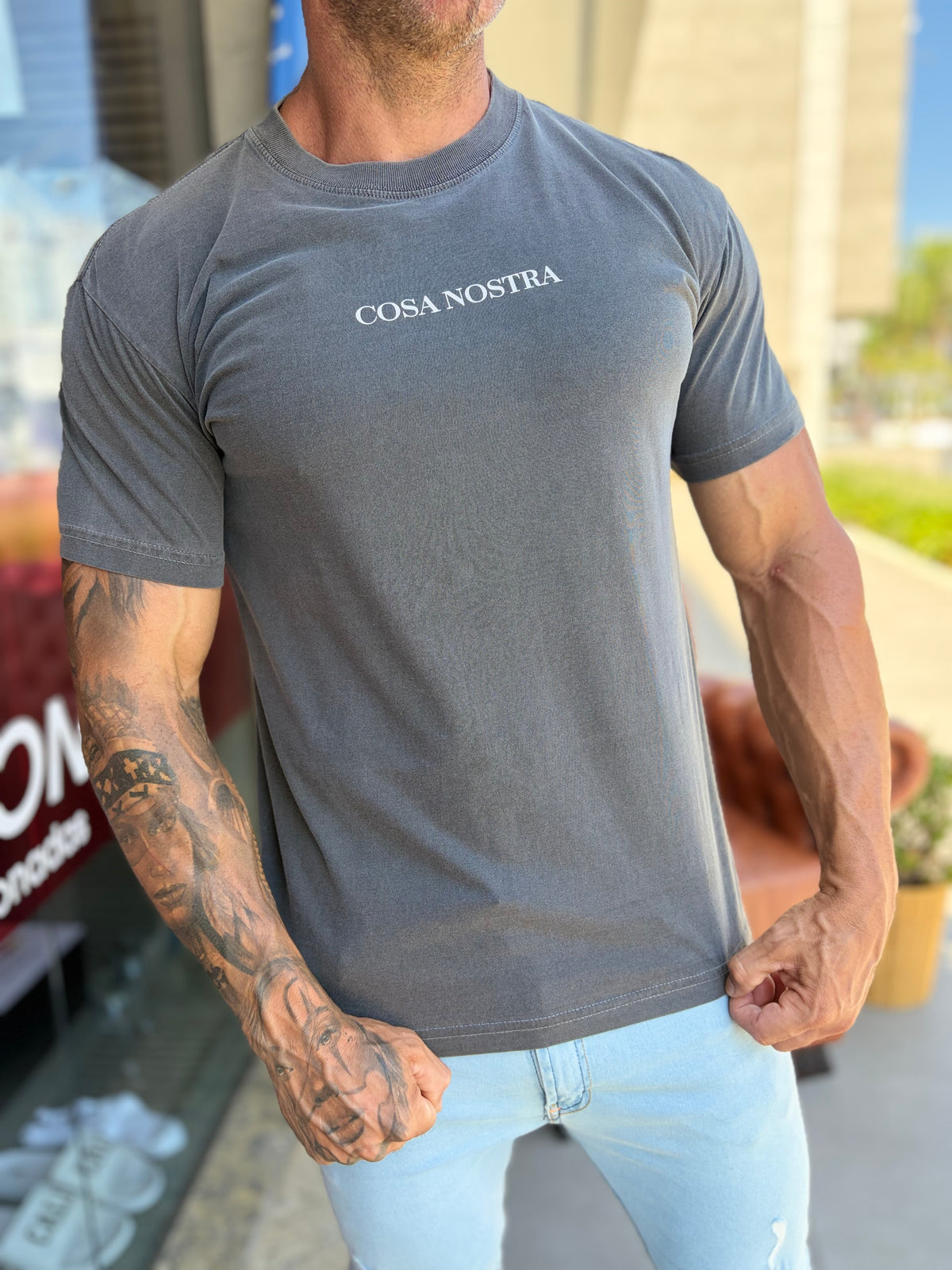 Camiseta Cosa Nostra cinza - foto 3 de 5
