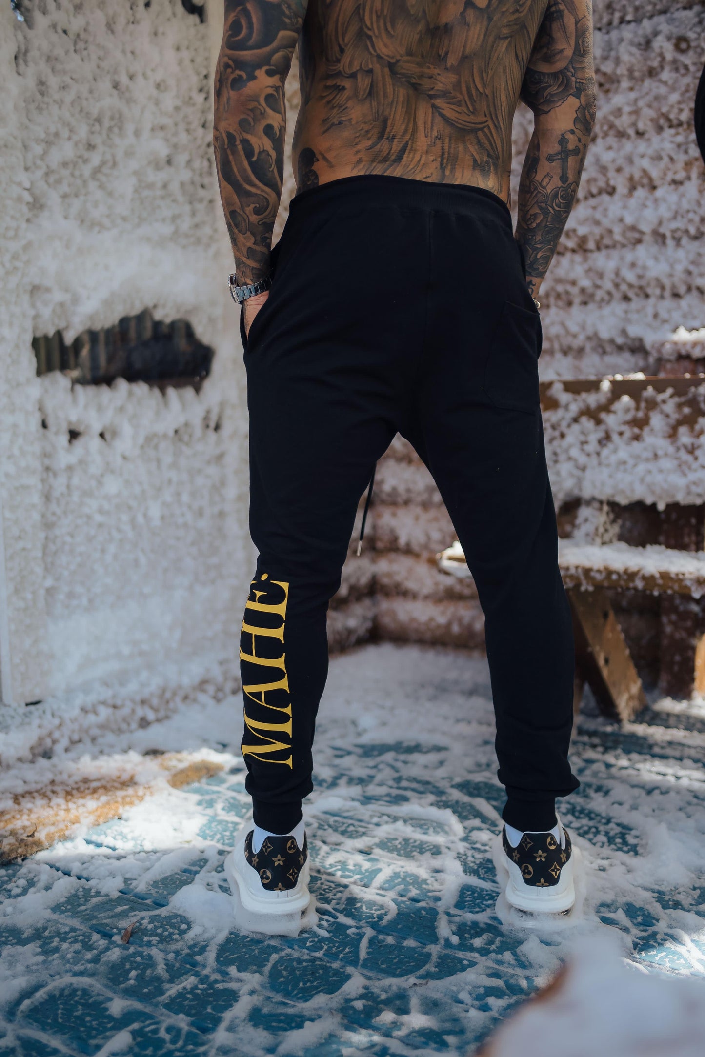 Calça Mahe Skinny Moletom Black Yellow